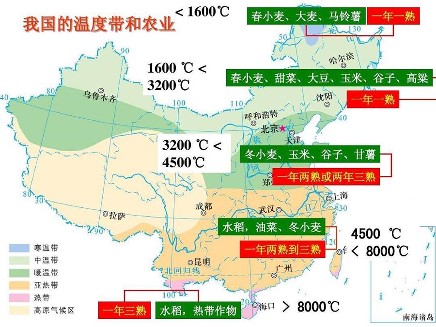 中国农业带分布图图片