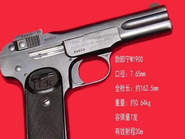 65mm所谓的"一枪"说的是美国勃郎宁m1900,手枪上有一个手枪的图案,就