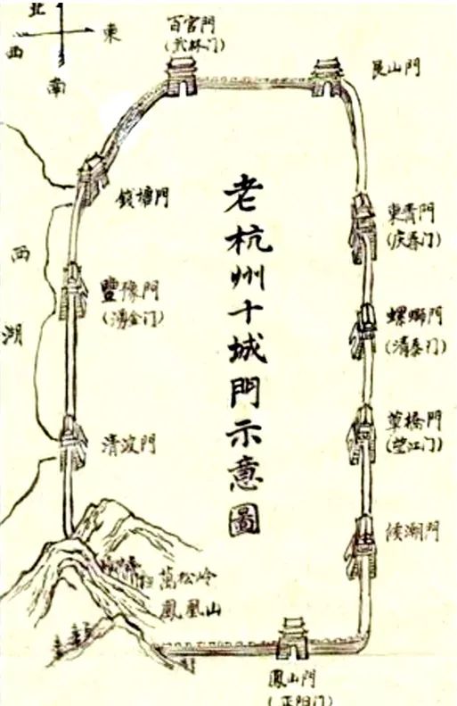 杭州古城门地图图片