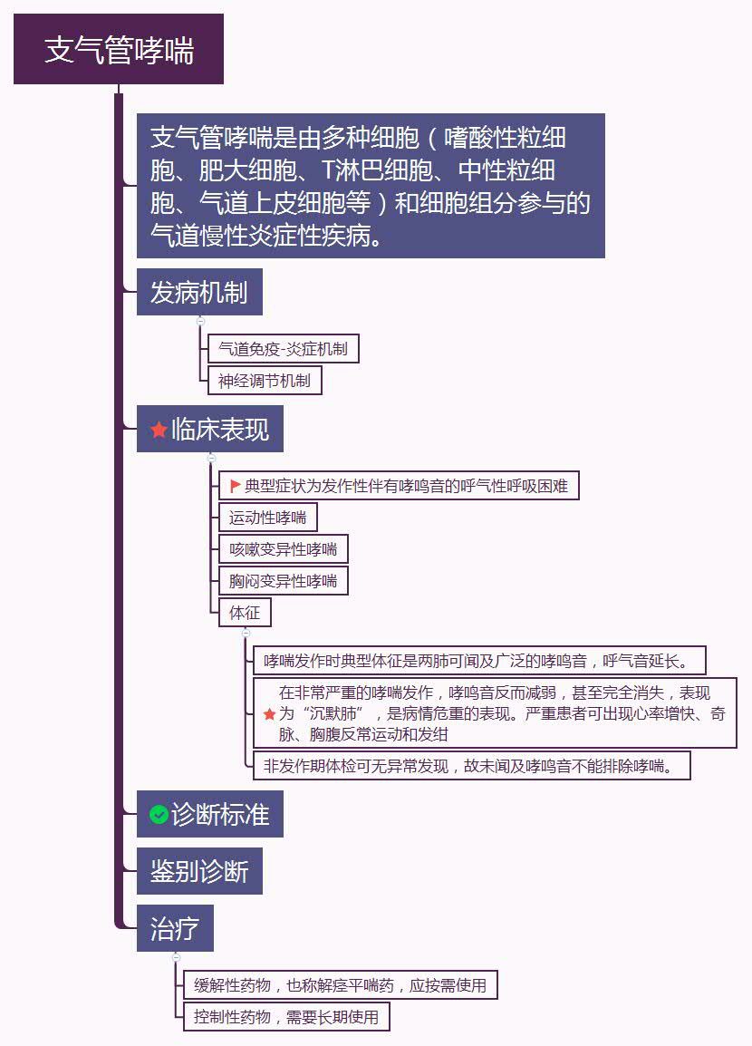 支气管哮喘思维导图图片