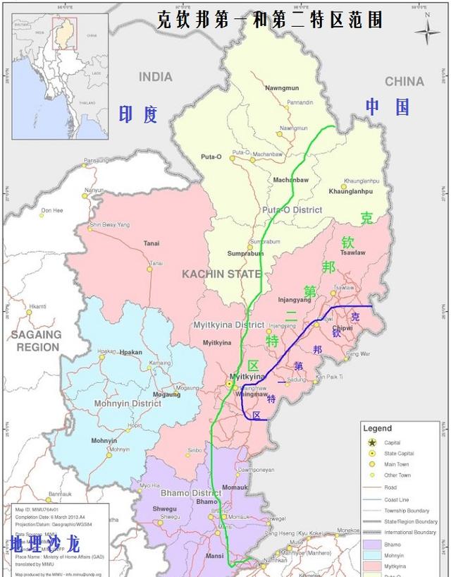 缅甸克钦邦面积图片