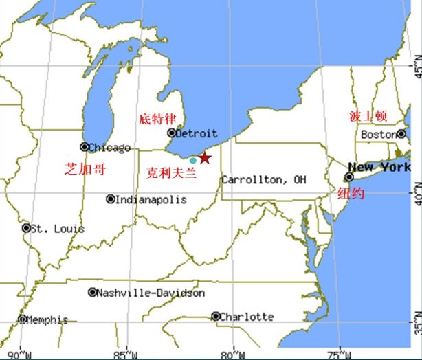 美国克利夫兰地图位置图片