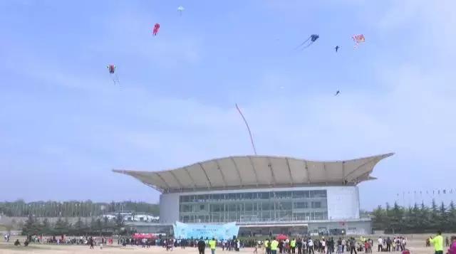 鸢飞漫天潍坊浮烟山国际风筝放飞场举行风筝放飞群众性文化活动