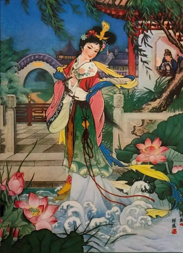 中国年画美女图非常罕见真的真的美极了