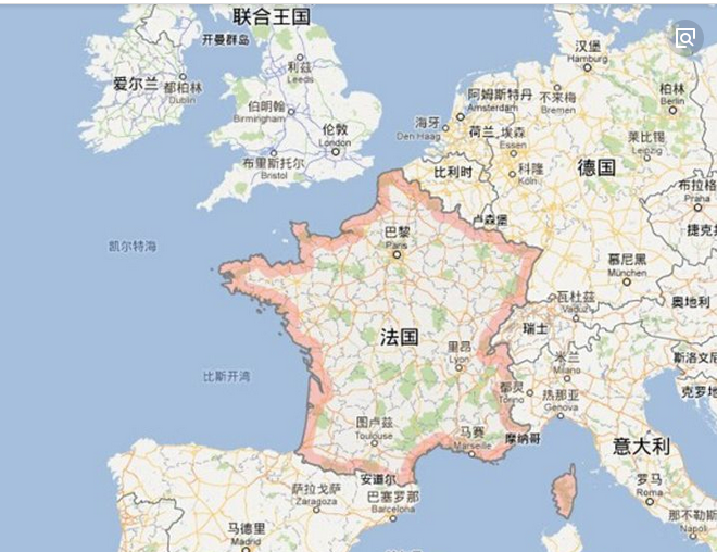法国地理位置地图图片