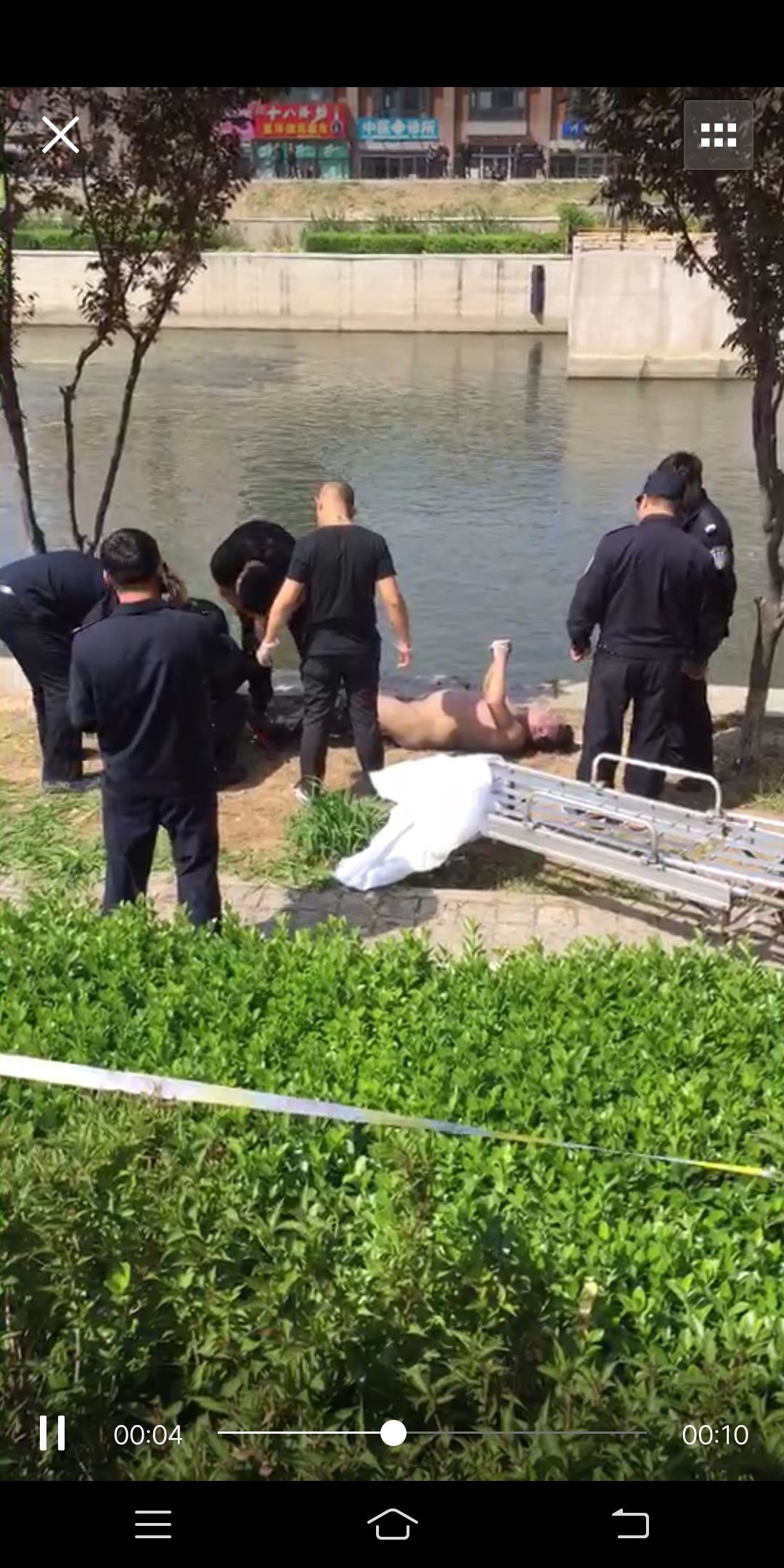 痛惜!唐山环城水系捞上一位溺水身亡的男子!