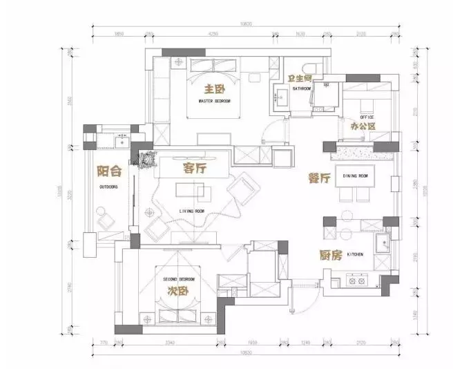 引领时尚的主流105㎡北欧三居家具搭配