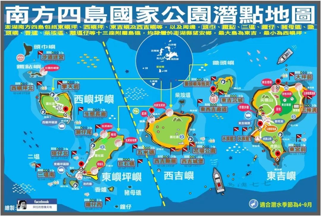 6月探寻火山岩下的鱼群风暴,宝岛台湾澎湖南方四岛国家公园6天5晚之旅