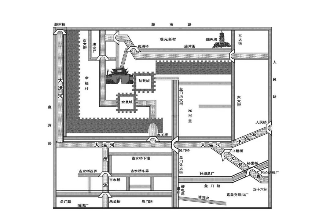 盘门景区地图图片