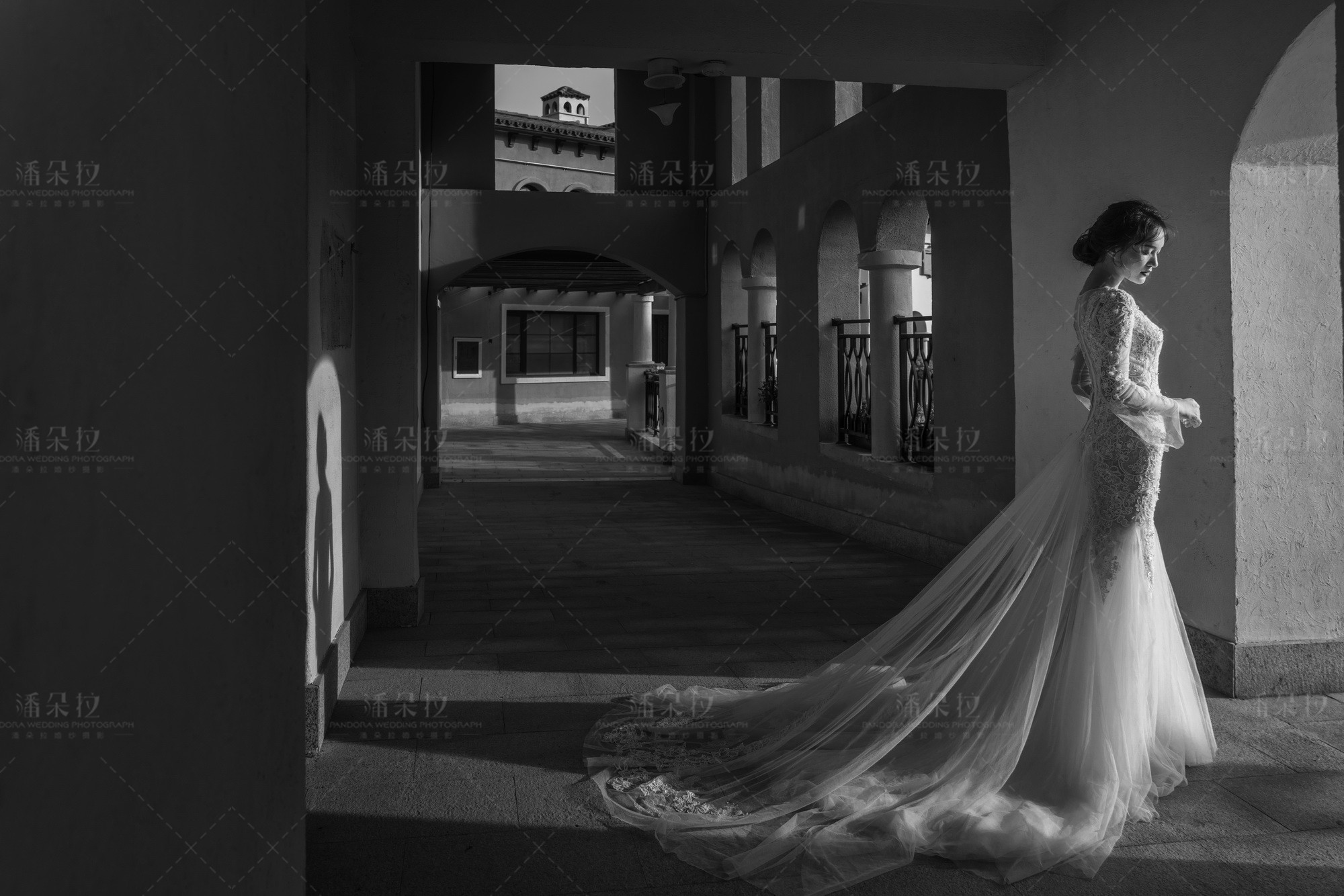 婚纱壁纸黑白图片