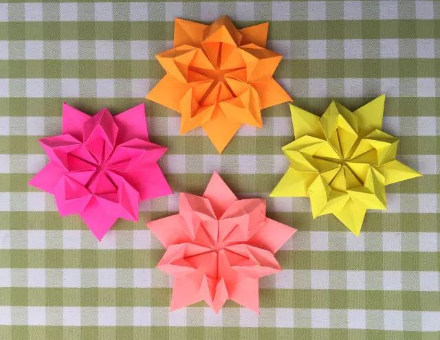 折纸六角星花图片