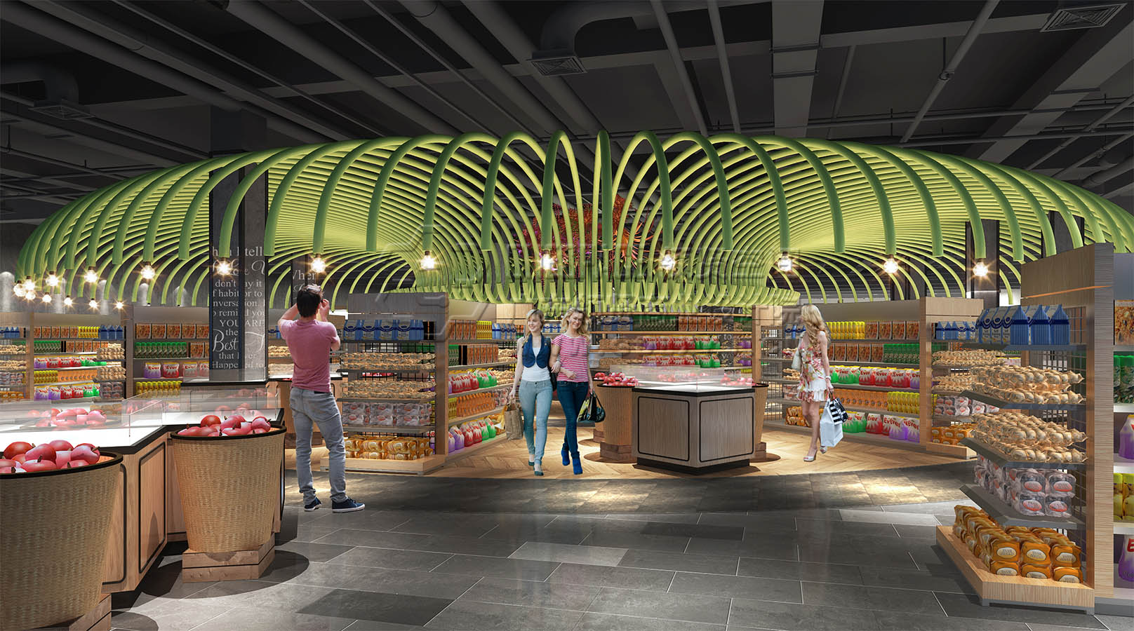 生态自然的百货超市设计案例汕头生福百货超市设计方案