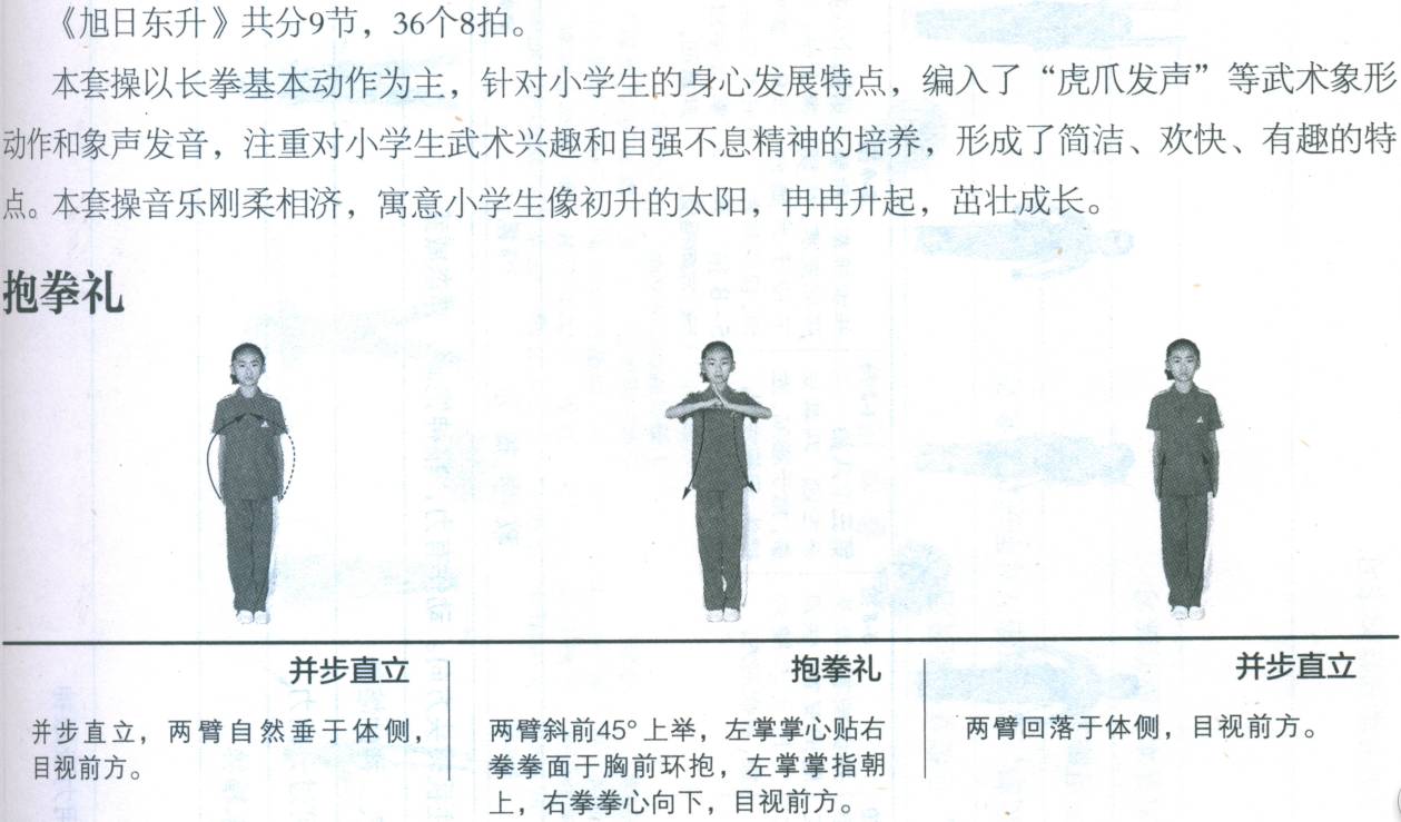 全国中小学武术健身操旭日东升动作图文解析