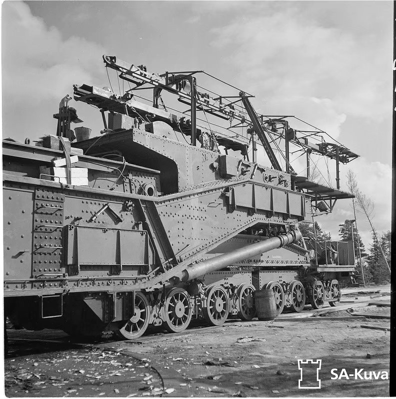 苏联告别礼物芬兰军队缴获tm312重型铁路炮