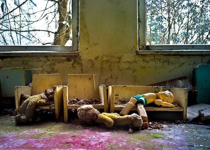 苏联切尔诺贝利核事故过去多年了  当地幼儿园还保持原貌