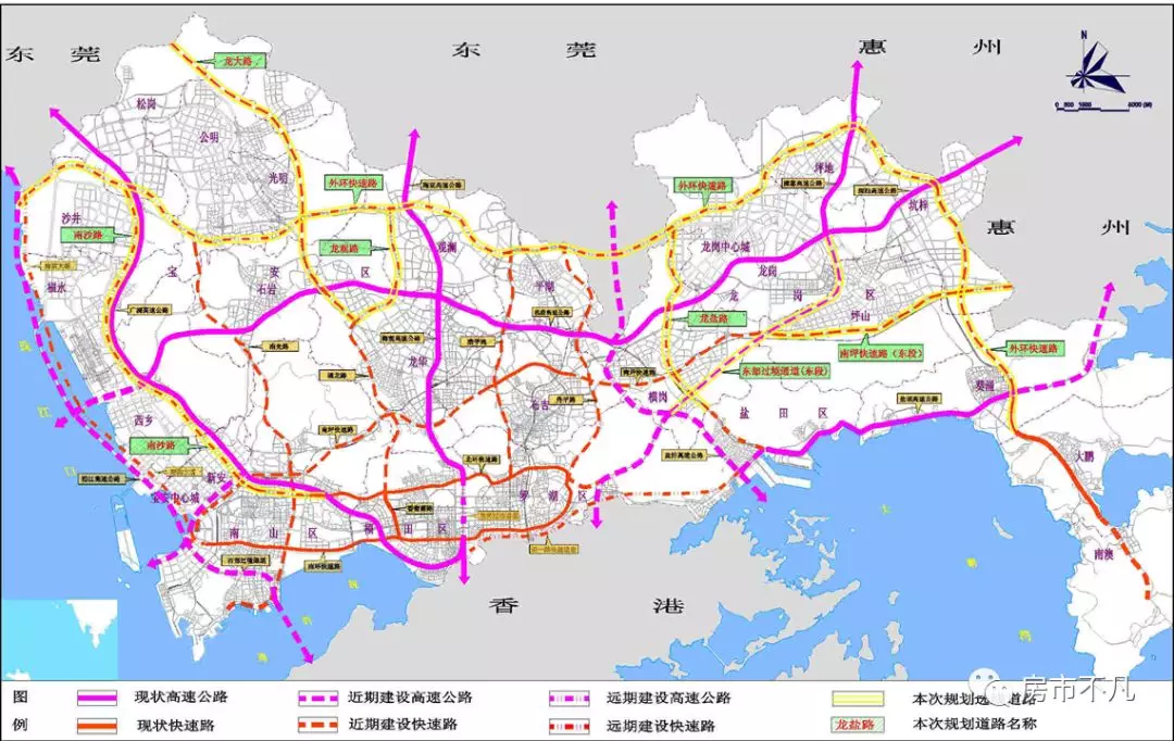 加快远期线网规划:深圳整体轨道规划趋势显示,未来福田南山密度将