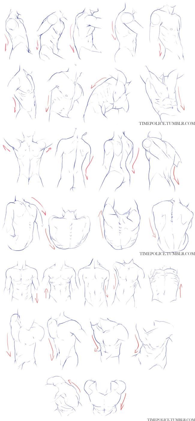 男生身体怎么画简单图片