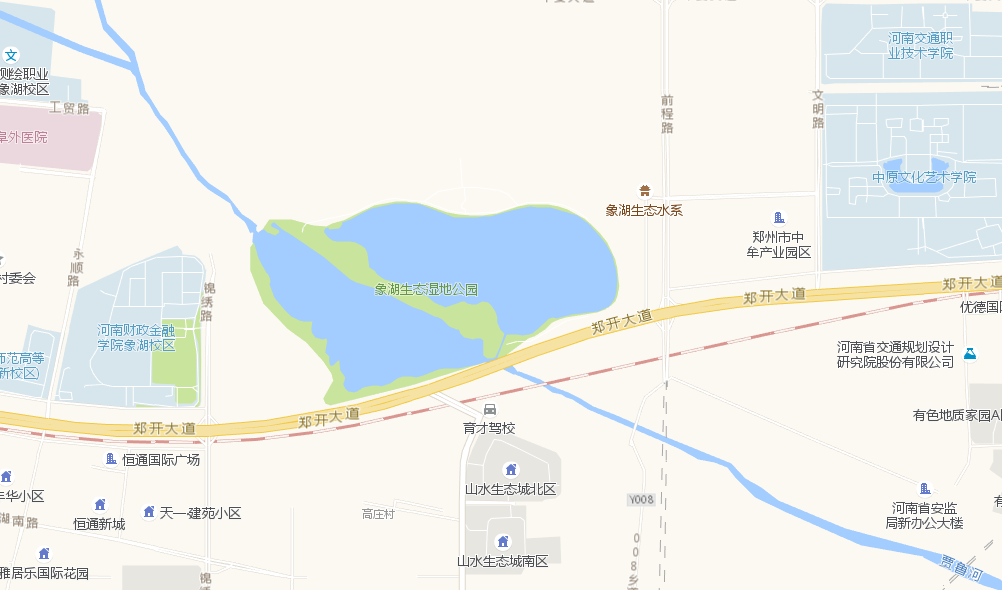 說說鄭州的鄭州象湖溼地生態公園,從高空中看,鄭州賈魯河的水注入象湖