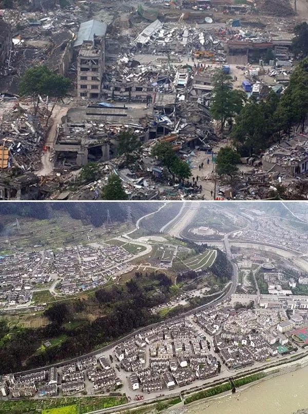 九寨沟地震前后对比照图片