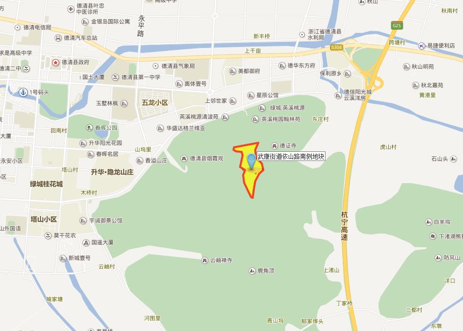 湖州德清縣出讓1宗宅地,位於武康街道依山路南側,出讓面積69999㎡