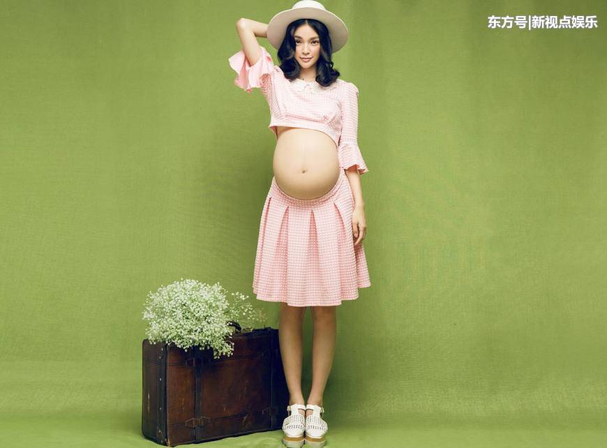 谢娜怀孕超大肚子图片图片