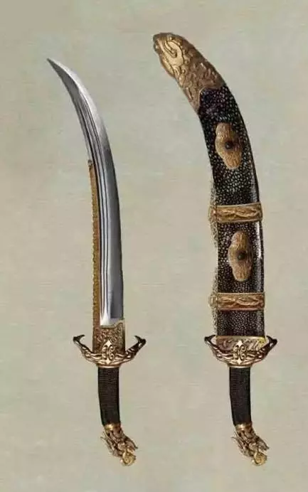 古代蒙古弯刀图片