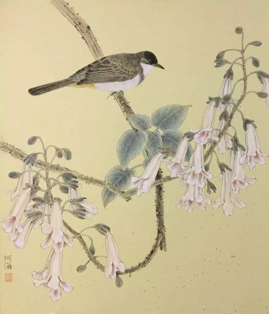 闻鸟听花郑海工笔花鸟画小品展将于6月1日至6月4