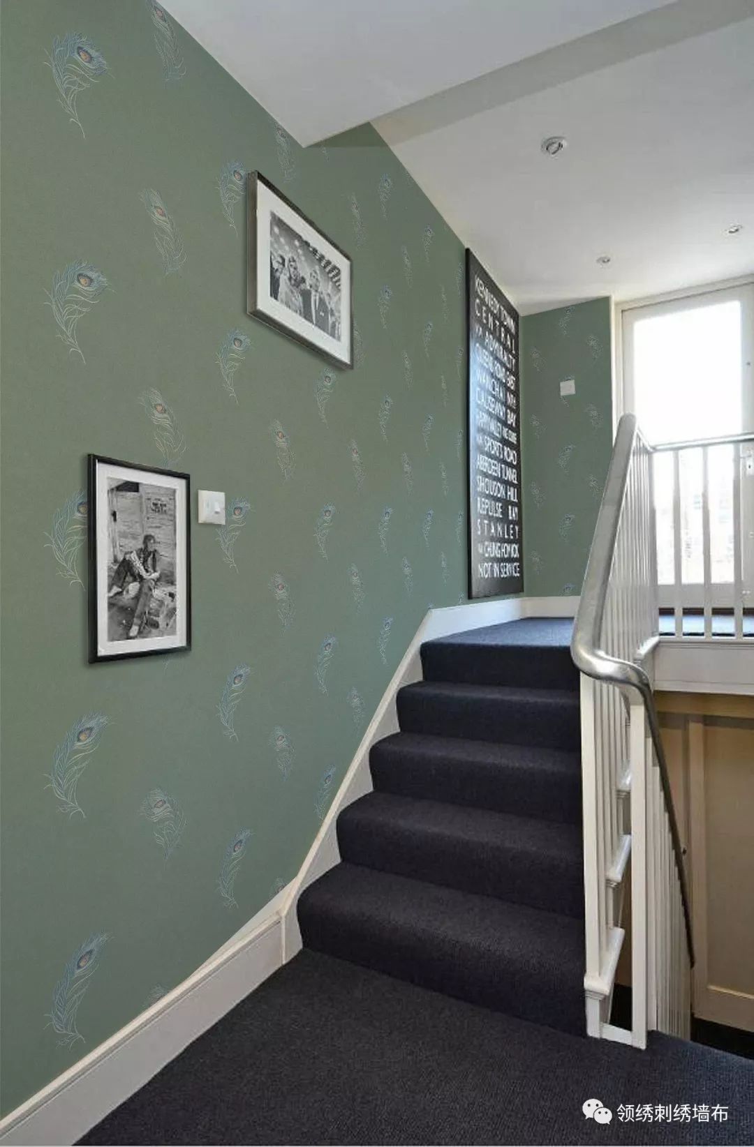 楼梯贴墙布腰线效果图图片