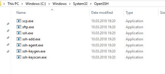 Win10在2018四月更新中默认安装了OpenSSH