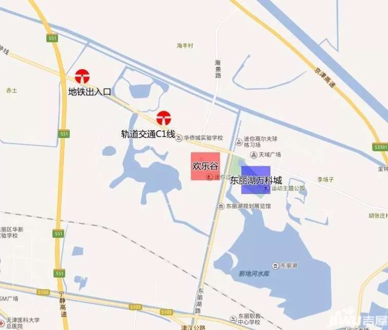 天津东丽湖地图图片