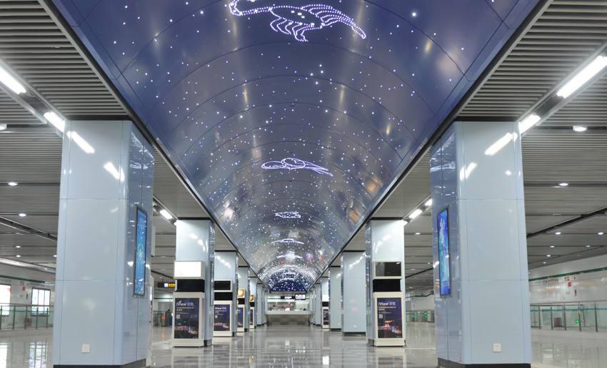 上海地铁国际客运中心站武汉商务区站充满科技感,它的结构非常独特