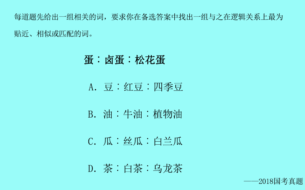 类比推理题时政类题目在公务员考试中虽然都会涉及,但是题量一般不多