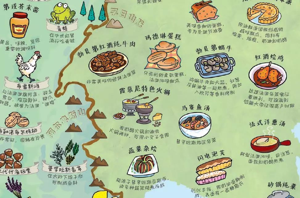 亚洲美食地图手绘图片