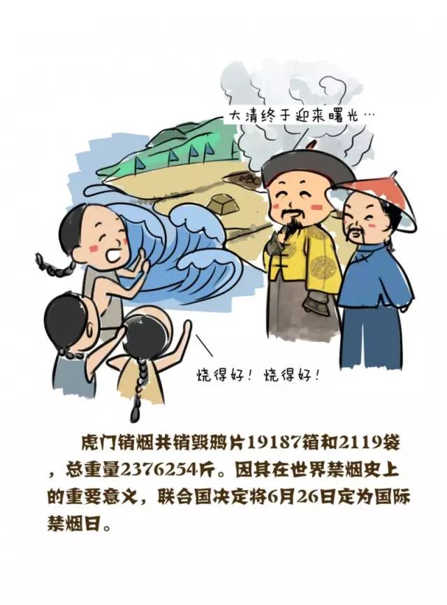 虎门销烟漫画 简图图片