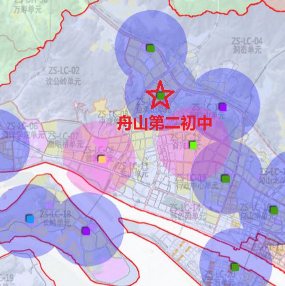 舟山第六小學(暫名),甬東—惠民橋一帶幼兒園和新城大道以北—金雞山