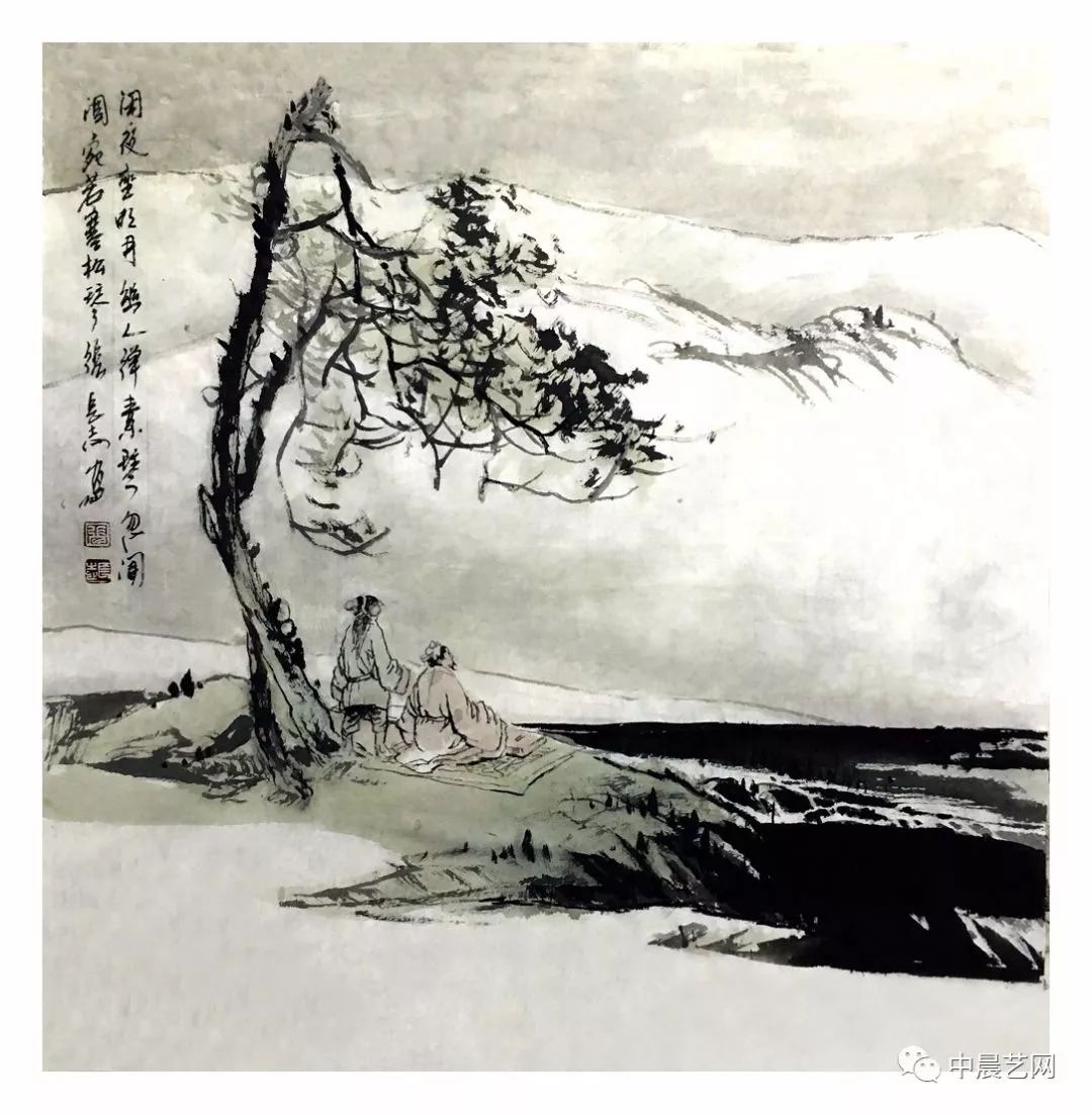 名家清赏赤子襟怀雄浑乐章著名画家张长志啊母亲河作品赏析