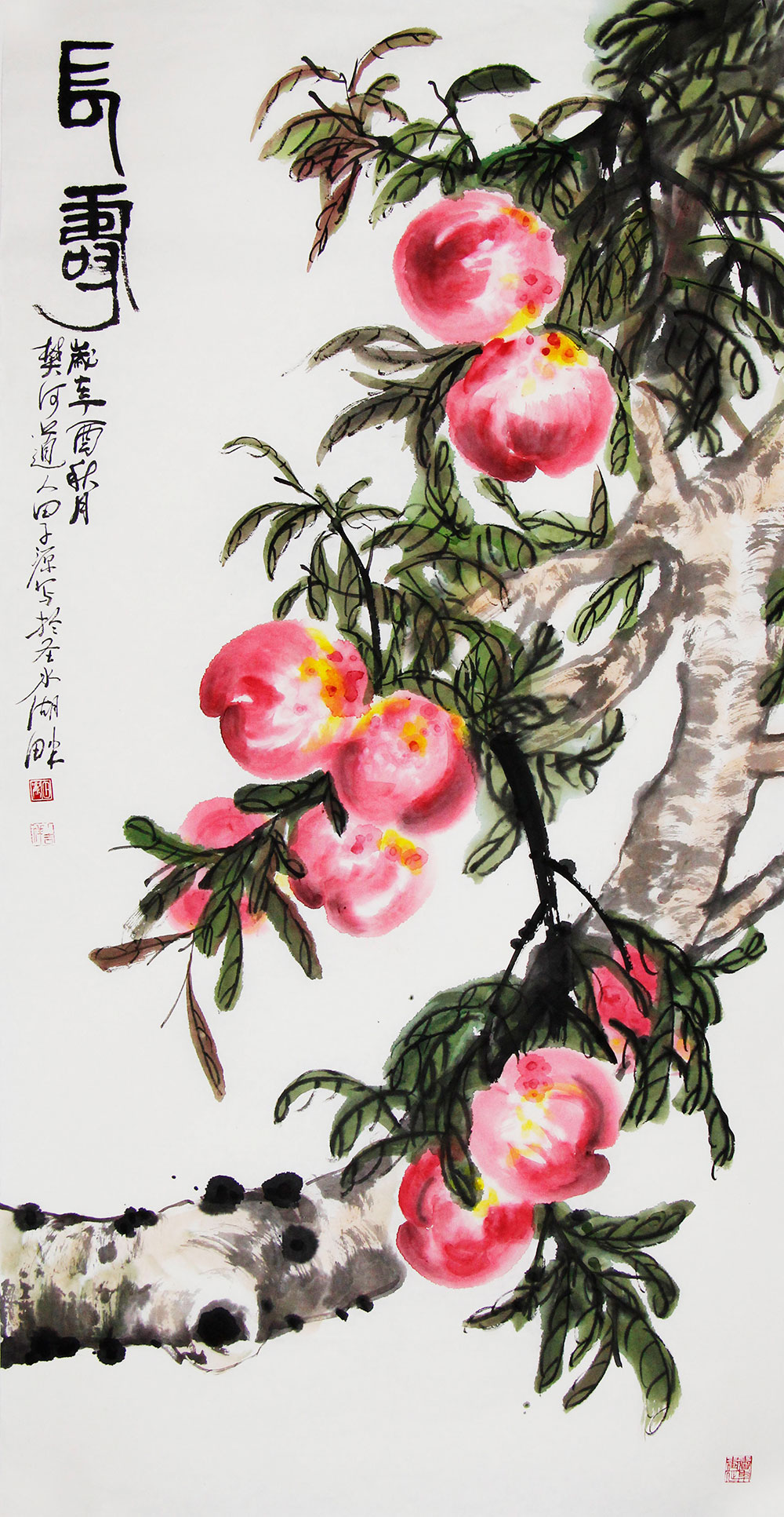 田子源老师另一幅花鸟画《长寿》