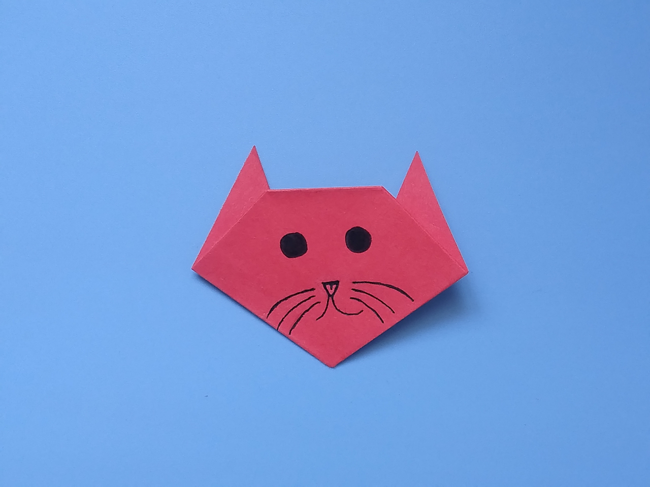 超级简单的小猫折法,3秒钟折出一只猫咪,手工益智diy折纸