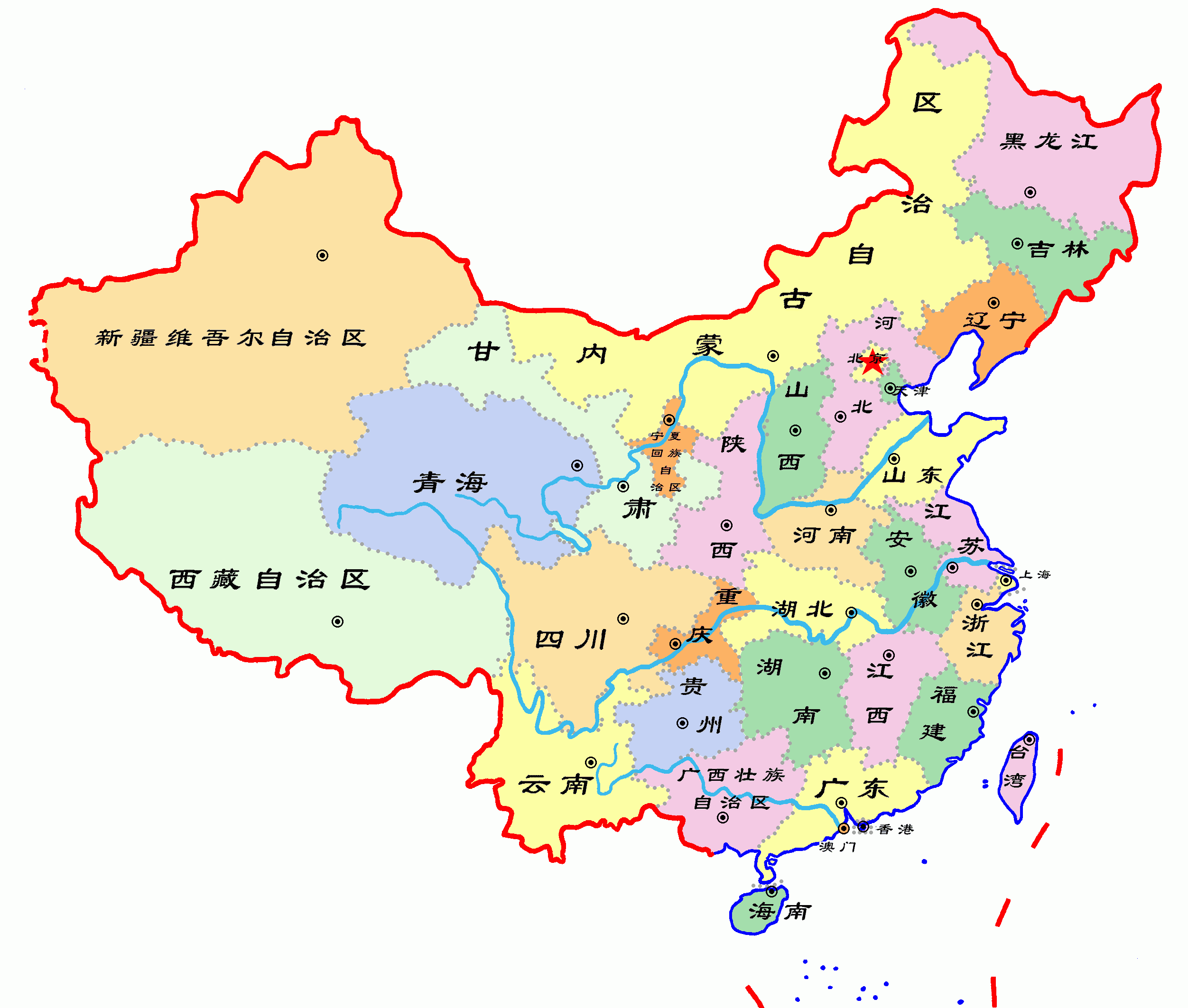 中国新疆地图放大图片