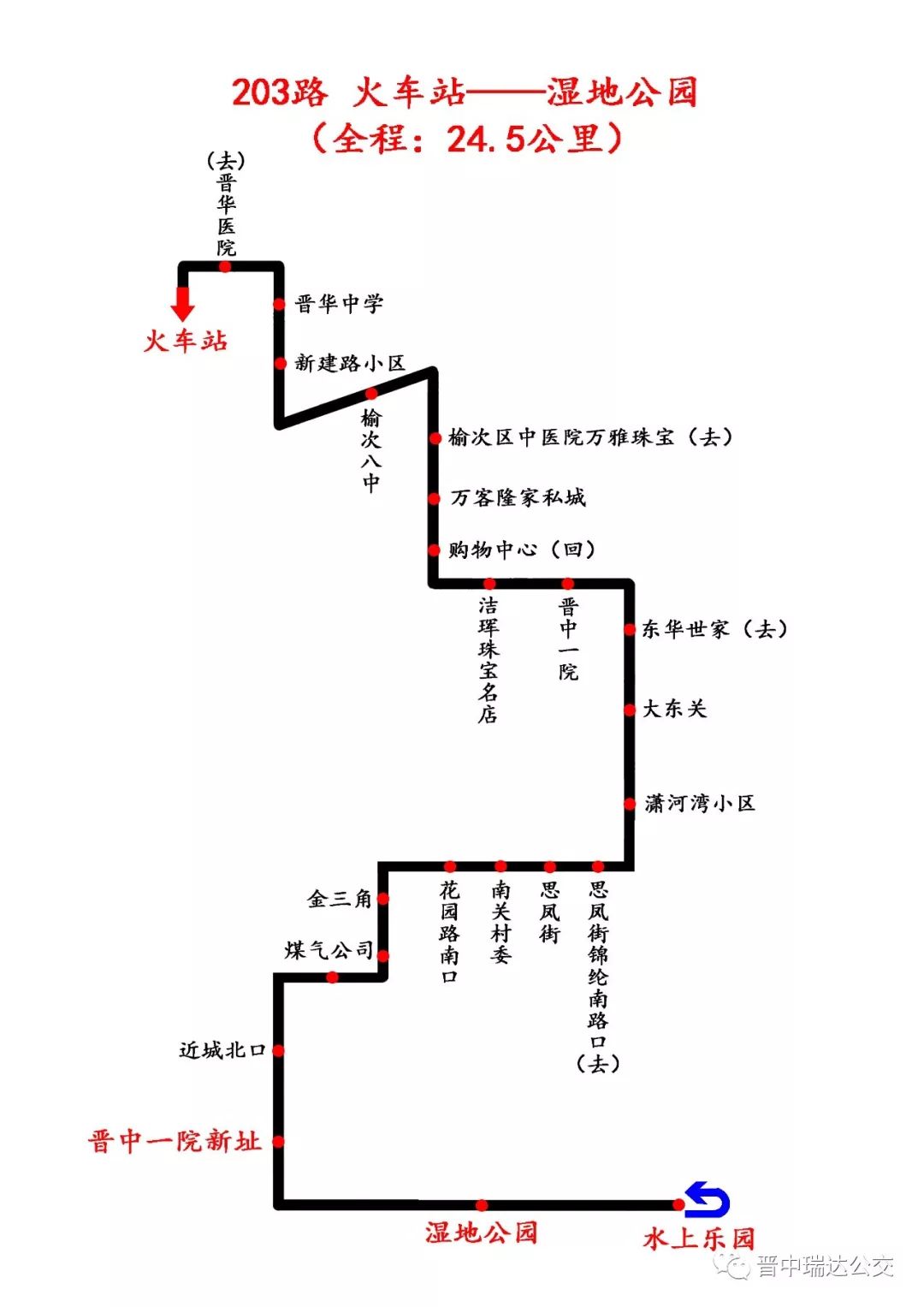 6月1日起,榆次106路,203路公交线路调整!