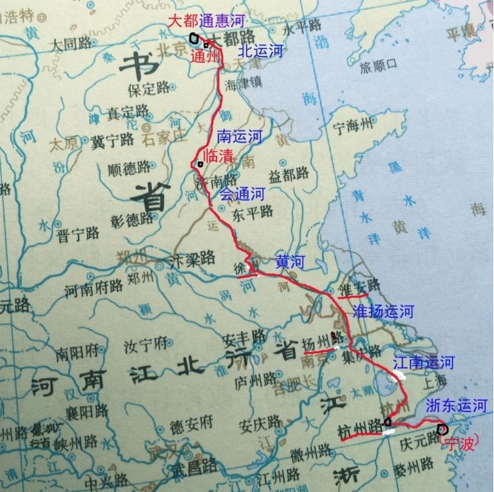 京杭大运河航道线路图图片