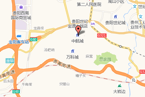 中航城位於貴陽市觀山湖區雲潭南路與金清大道交叉口南,地處金陽世紀