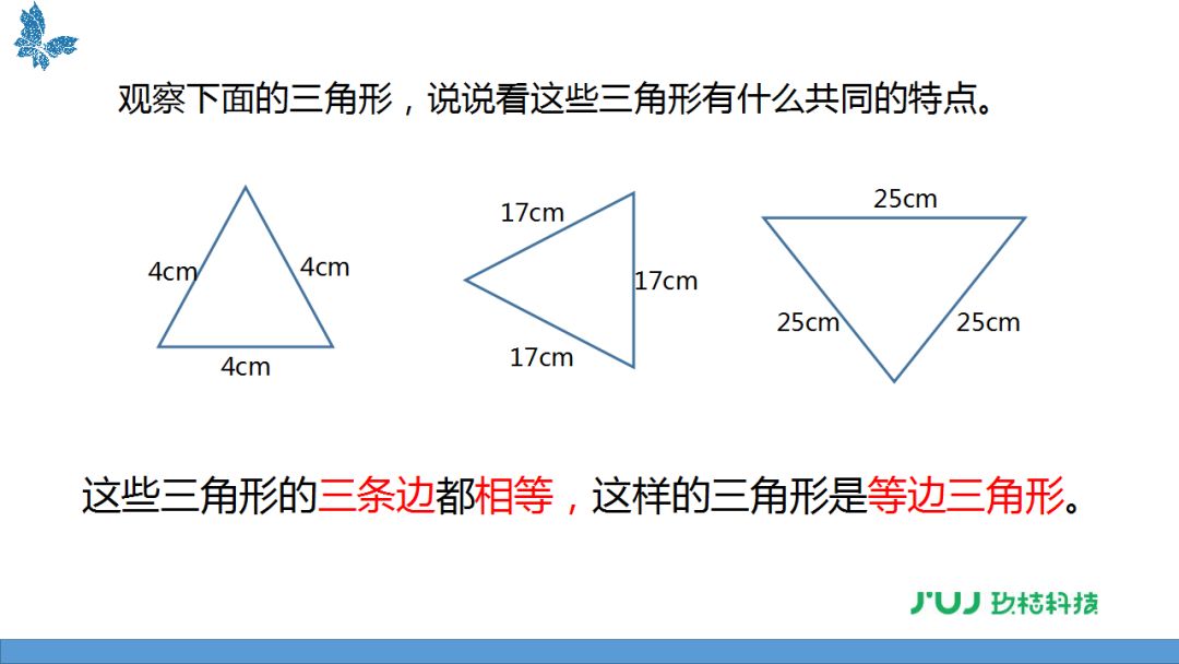 蘇教版四年級下冊75等腰三角形和等邊三角形講解