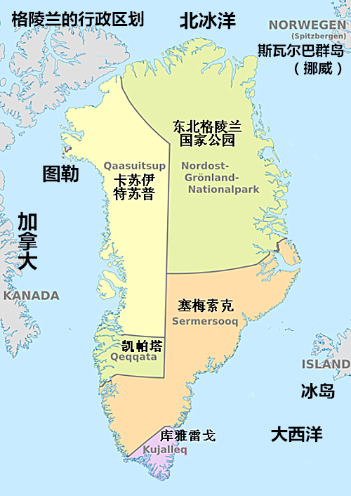 格陵兰岛位置图图片
