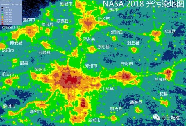 商丘2018年 光污染地图