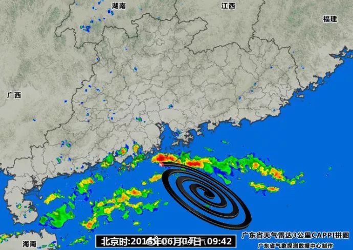 (▲4日10點颱風路徑預報圖.圖片自@廣東天氣)