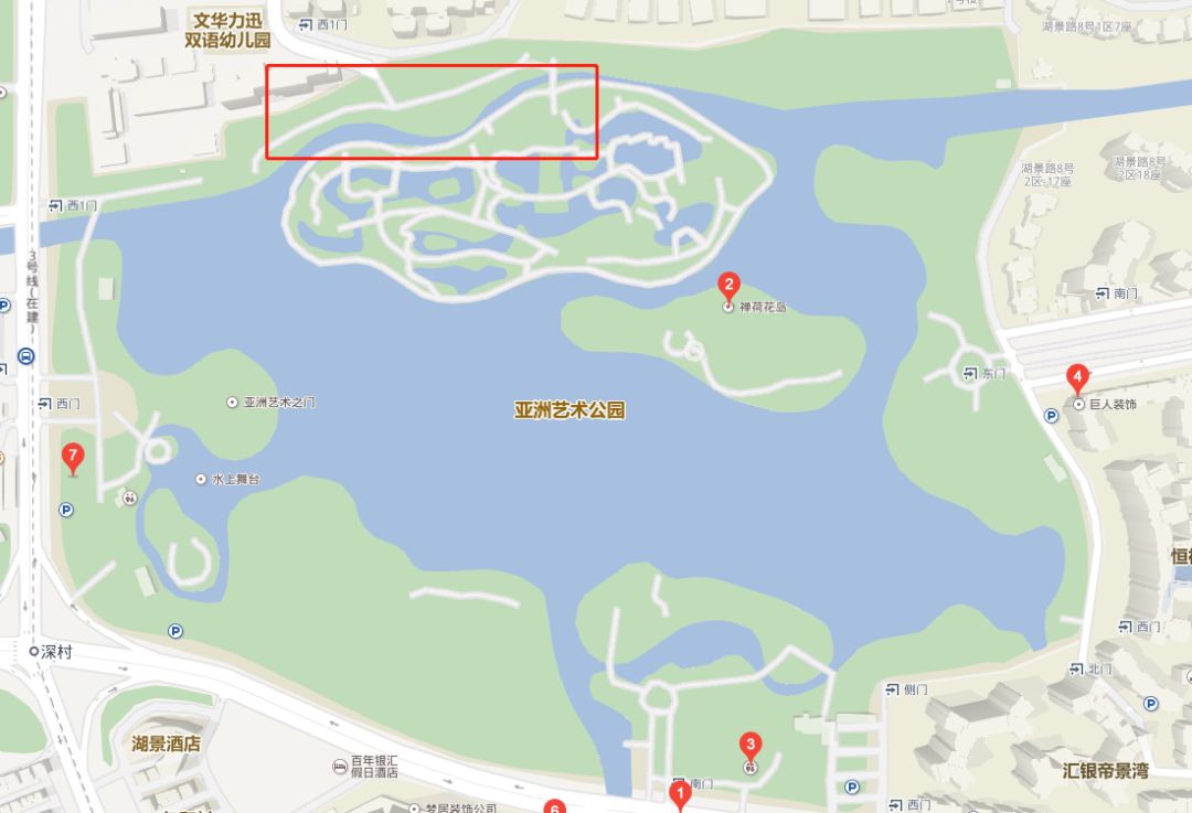 亚艺公园路线图图片