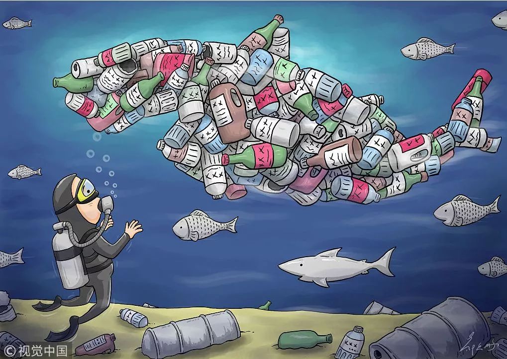 对于海洋来说真正的污染物是一个叫微塑料的东西这是一种直径小于5