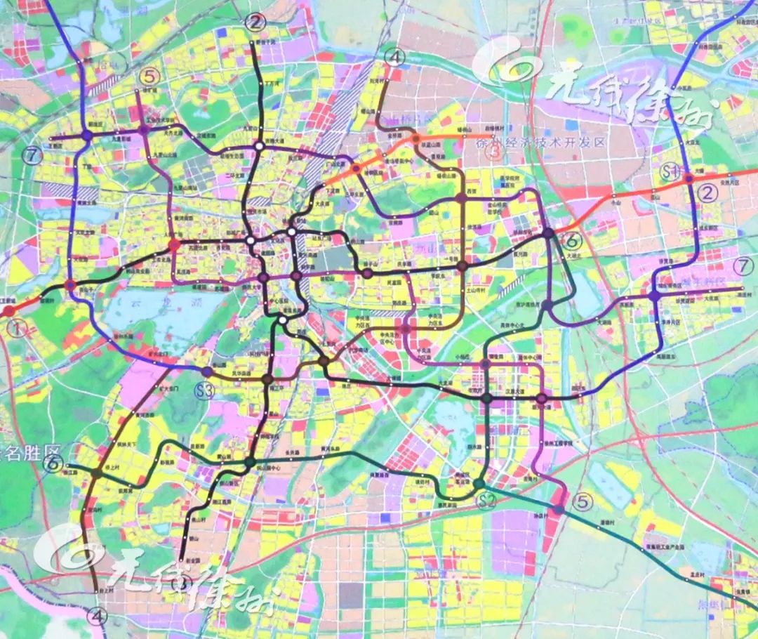 主城区局部(点击查看大图)之前的徐州地铁11条线路规划,在官方层面