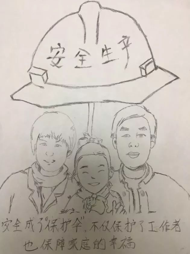 以安全为主题的素描画图片